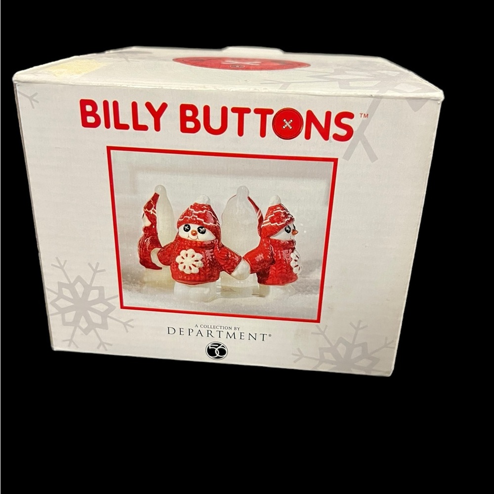 Dept 56 Billy Buttons Candle Holder For 3" Pillar Snowman Red Sweater Vintage